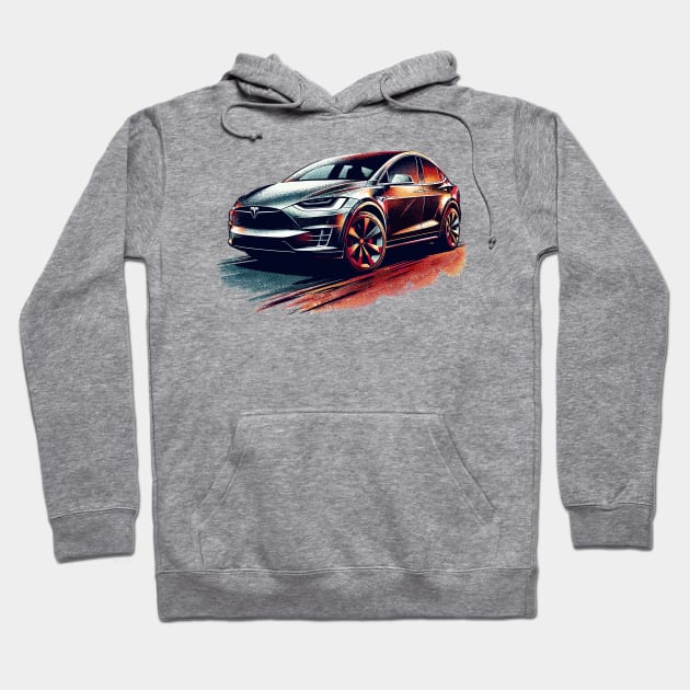 Tesla Model X Hoodie by Vehicles-Art